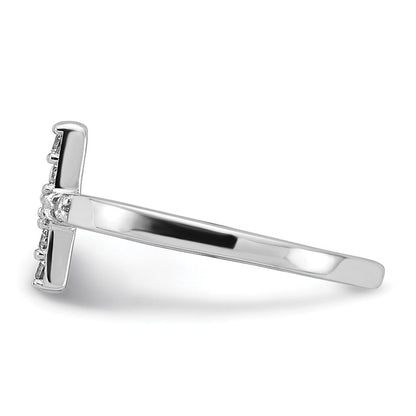 Sterlingsilber Rhodiniert Zirkonia Seitlich Kreuz Zehenring