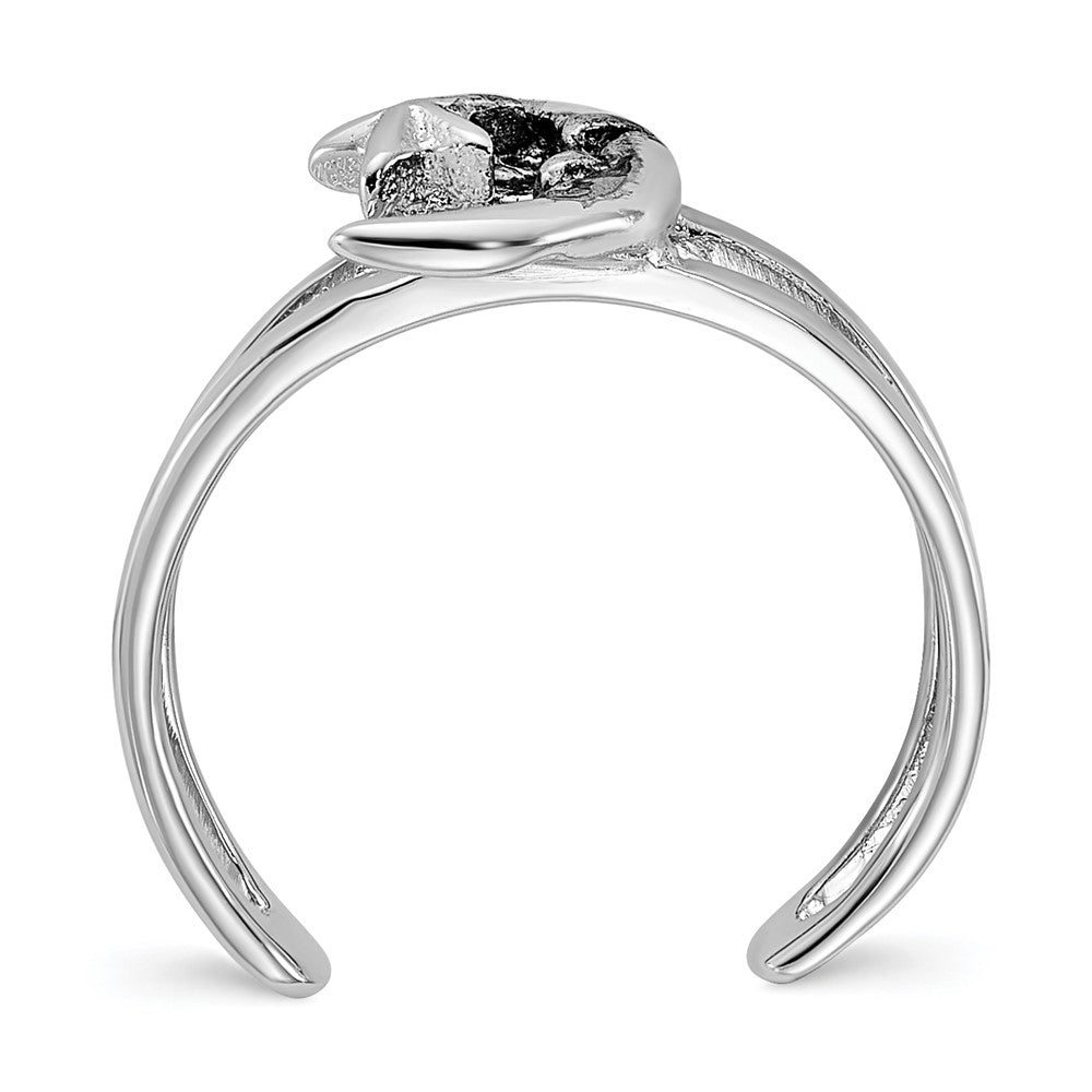 Sterlingsilber Rhodiniert Oxidiert Mond und Stern Zehenring
