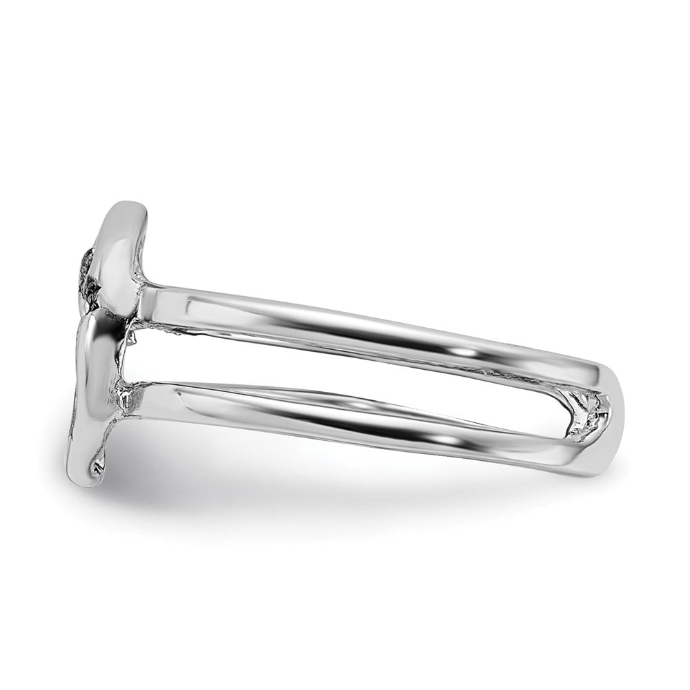 Sterlingsilber Rhodiniert Oxidiert Mond und Stern Zehenring