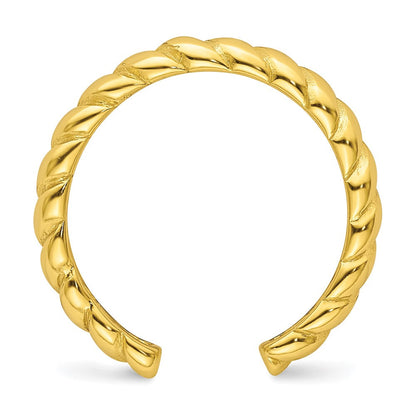 Sterlingsilber Glanz Vergoldet Strukturiert Gedreht Verstellbar Ring