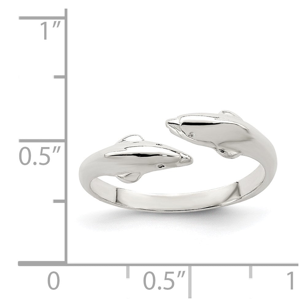 Sterlingsilber Poliert Delfin Zehenring