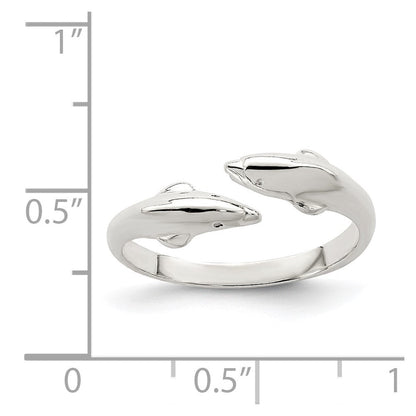 Sterlingsilber Poliert Delfin Zehenring