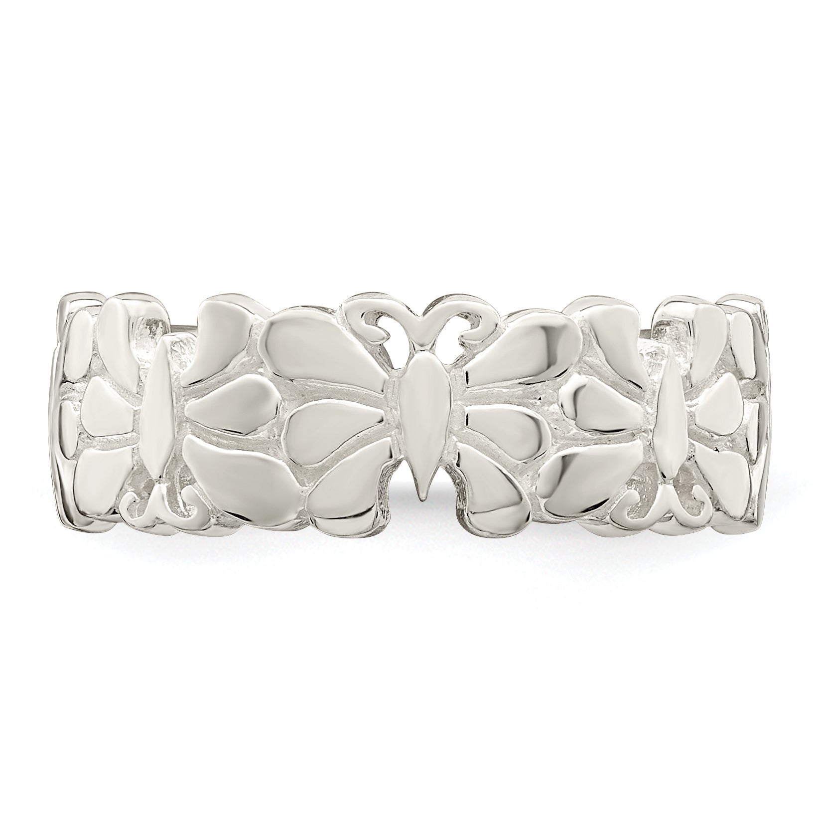 Sterlingsilber Poliert Butterflies Zehenring