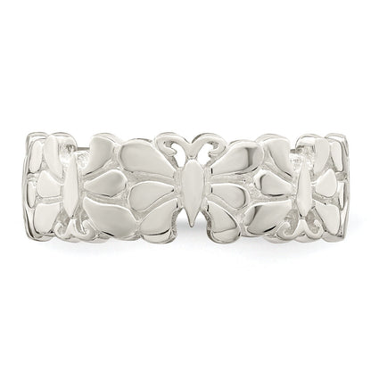 Sterlingsilber Poliert Butterflies Zehenring