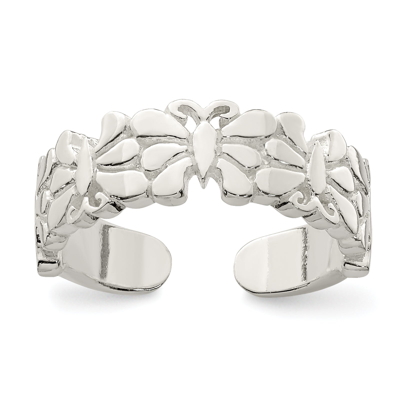 Sterlingsilber Poliert Butterflies Zehenring