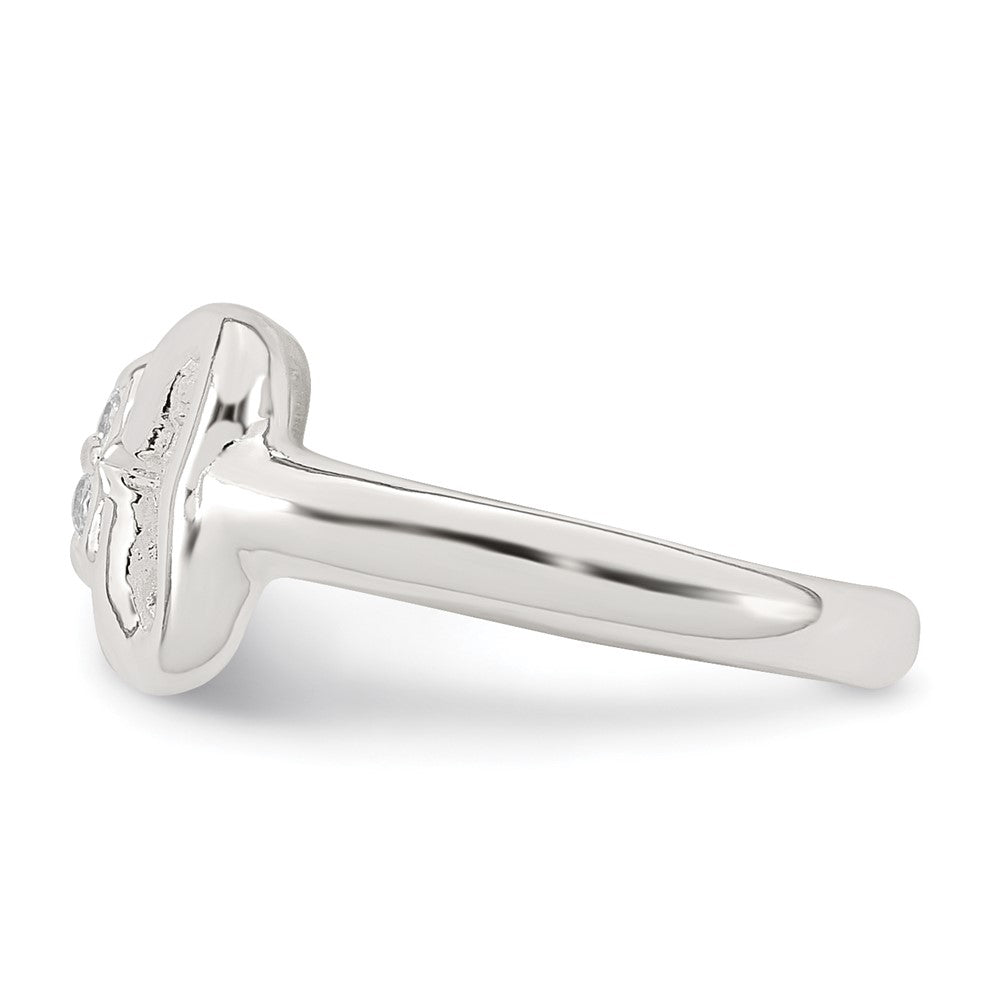 Sterlingsilber Poliert Zirkonia Schleife Verstellbar Zehenring
