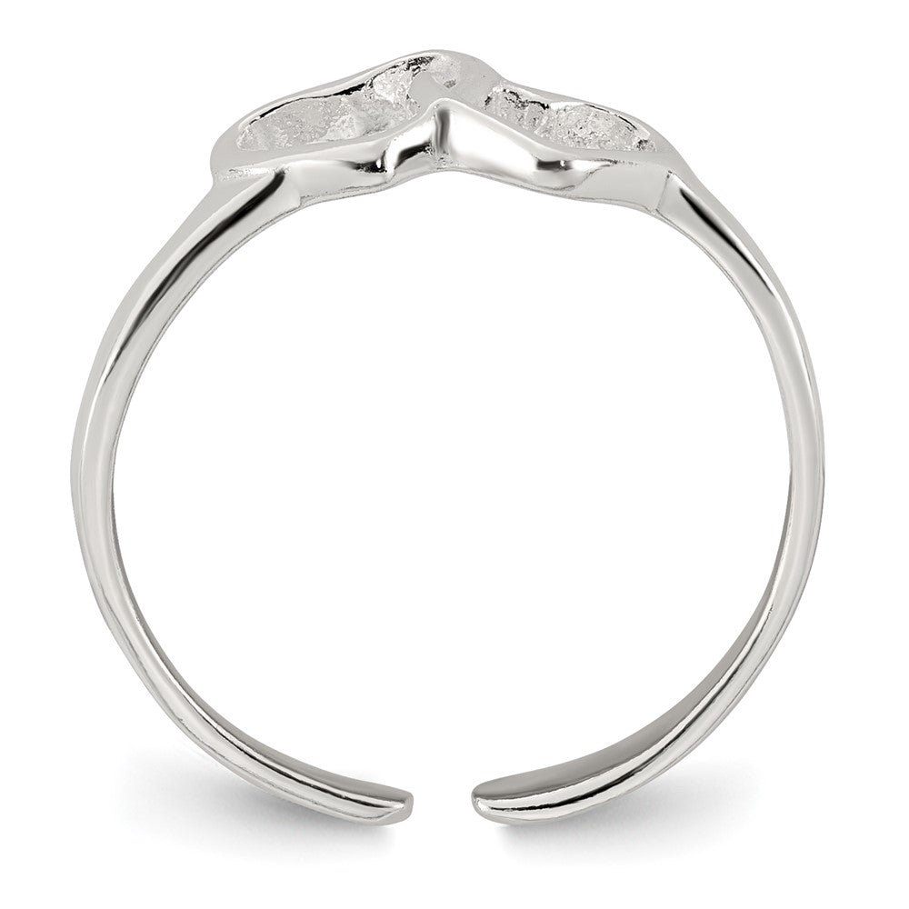 Sterlingsilber Poliert Interlocking Herzen Zehenring