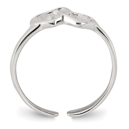 Sterlingsilber Poliert Interlocking Herzen Zehenring