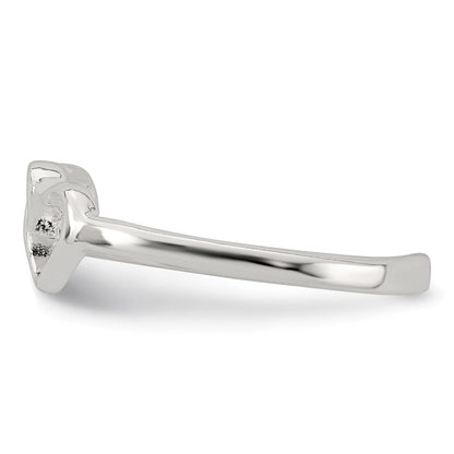 Sterlingsilber Poliert Interlocking Herzen Zehenring