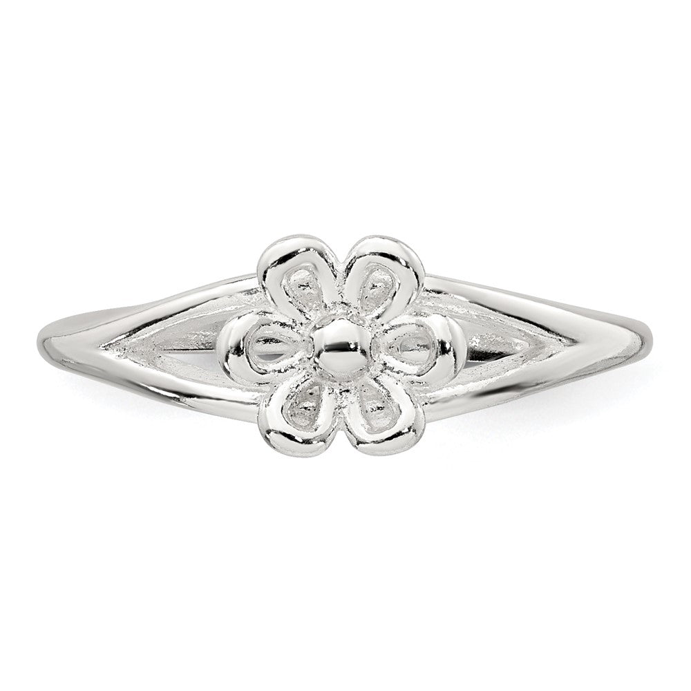 Sterlingsilber Poliert Blume Zehenring