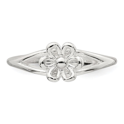 Sterlingsilber Poliert Blume Zehenring