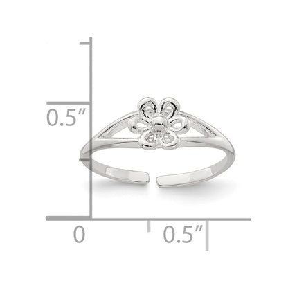 Sterlingsilber Poliert Blume Zehenring