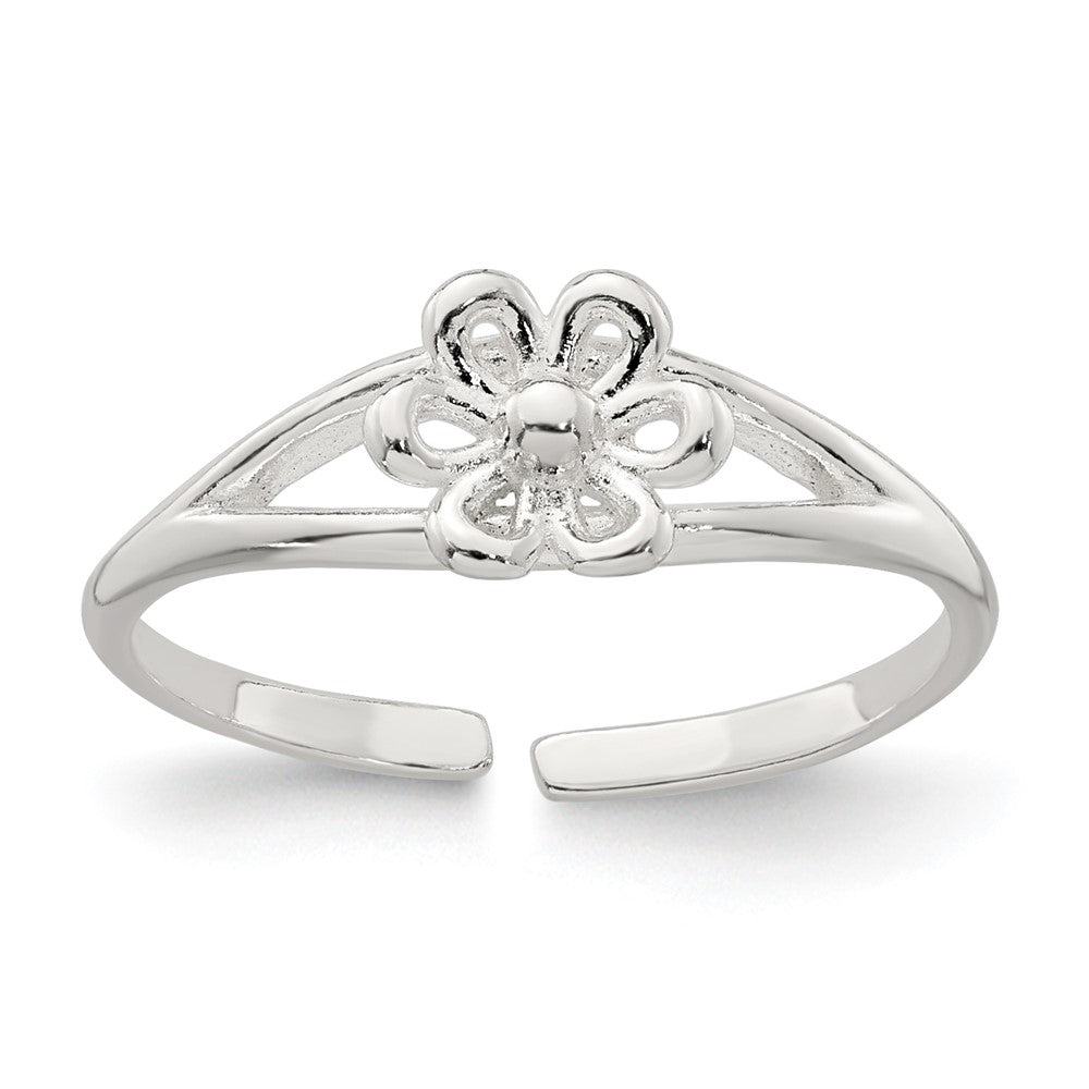 Sterlingsilber Poliert Blume Zehenring