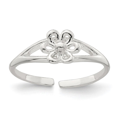 Sterlingsilber Poliert Blume Zehenring