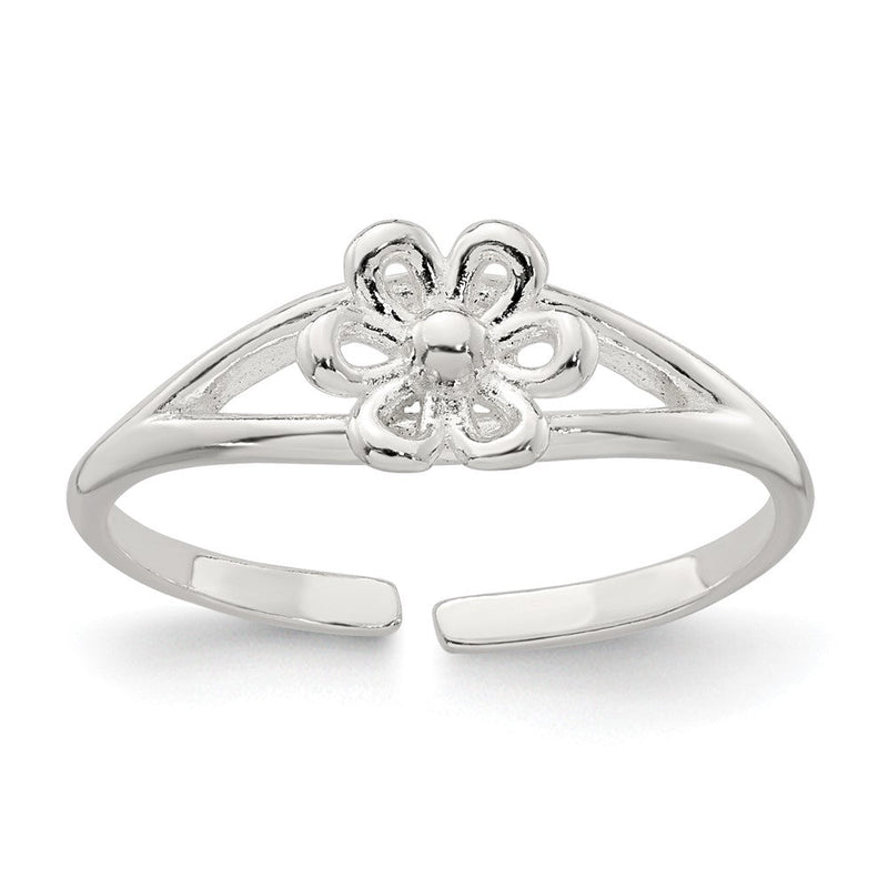 Sterlingsilber Poliert Blume Zehenring