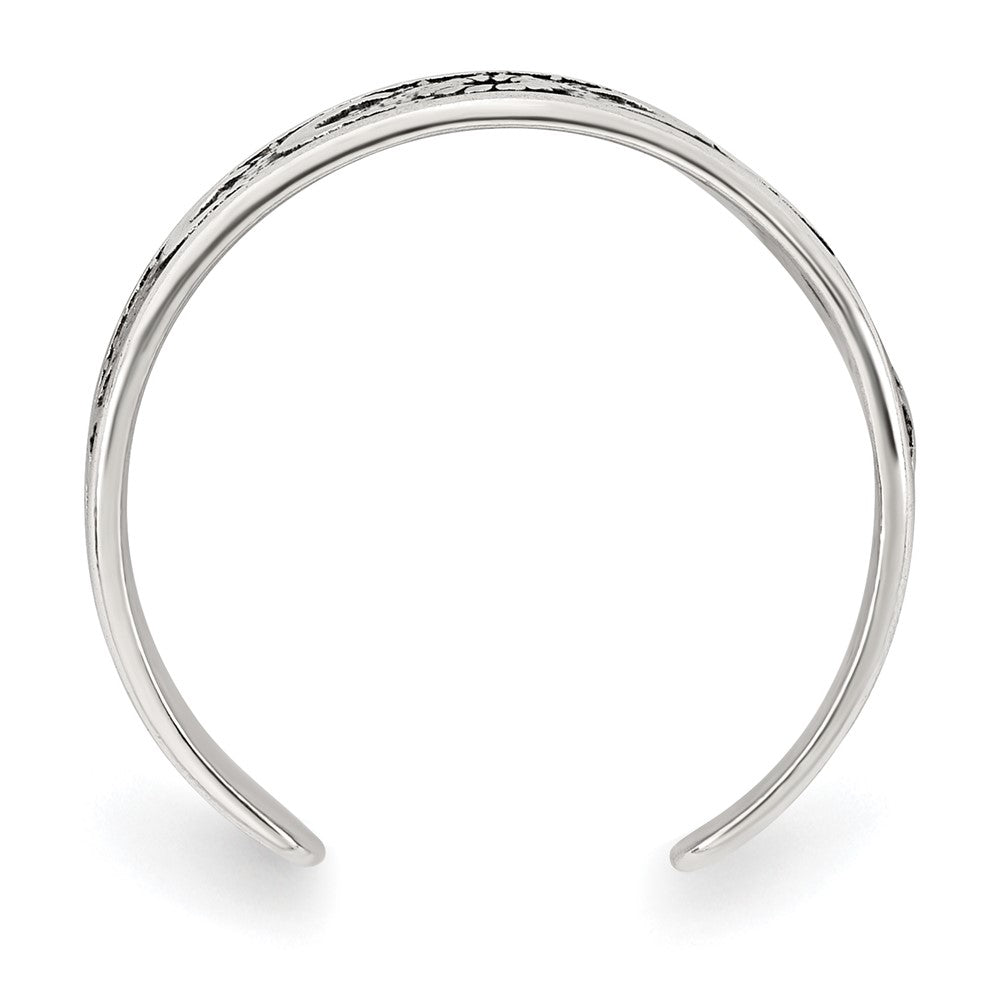 Sterlingsilber Poliert und Antikisiert Mond und Stern Zehenring