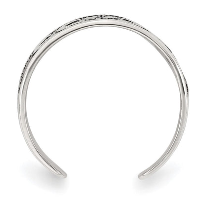Sterlingsilber Poliert und Antikisiert Mond und Stern Zehenring