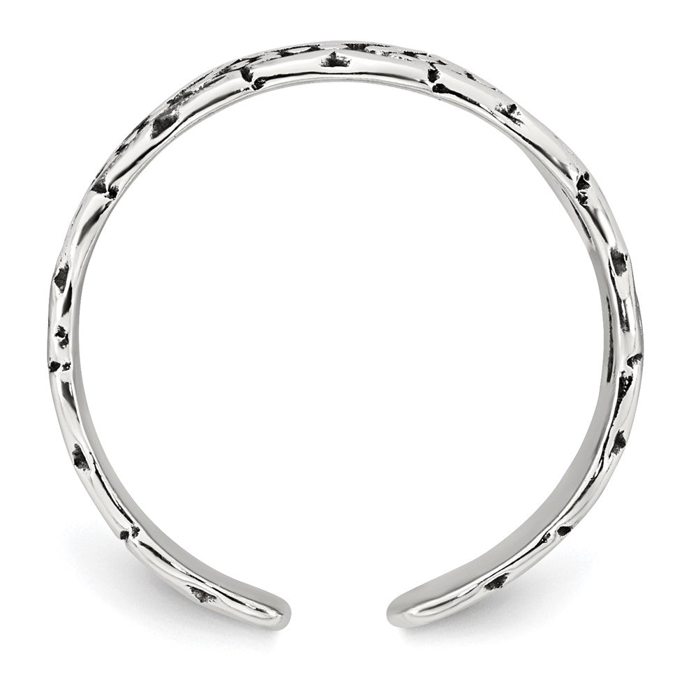 Sterlingsilber Poliert und Antikisiert Schmetterling Zehenring