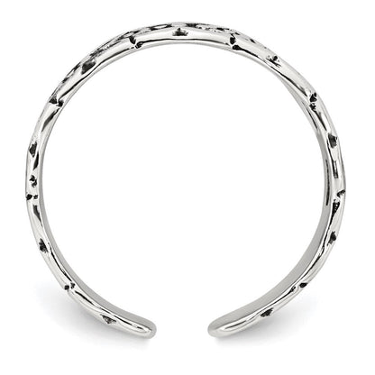 Sterlingsilber Poliert und Antikisiert Schmetterling Zehenring