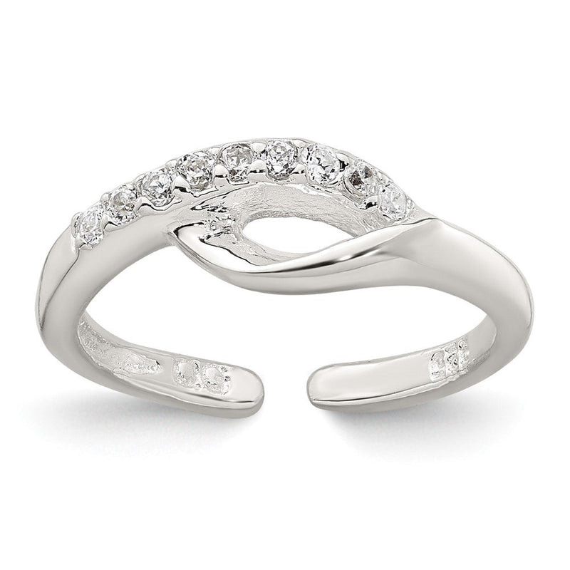 Sterlingsilber Poliert Fantasie Zirkonia Verstellbar Zehenring