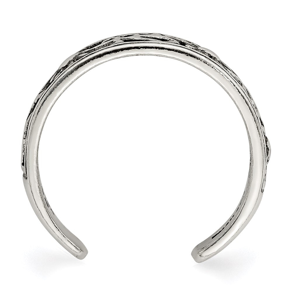 Sterlingsilber Antikisiert Blumen Zehenring