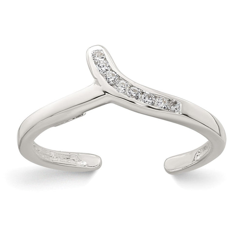 Sterlingsilber Poliert Zirkonia Zehenring