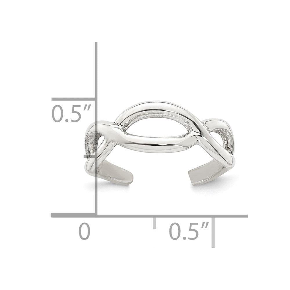 Sterlingsilber Poliert Kreuz Verstellbar Zehenring