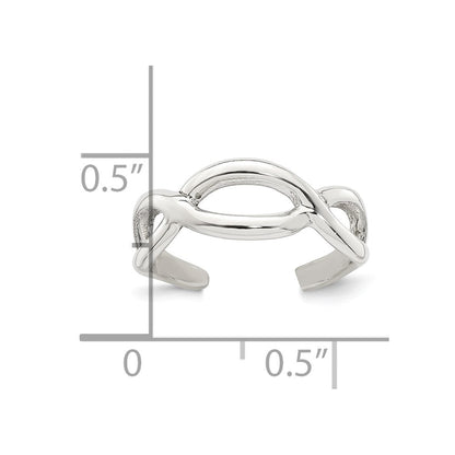 Sterlingsilber Poliert Kreuz Verstellbar Zehenring