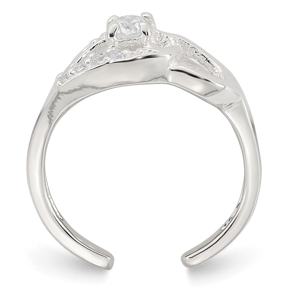 Sterlingsilber Poliert Zirkonia Fantasie Zehenring