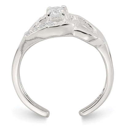 Sterlingsilber Poliert Zirkonia Fantasie Zehenring
