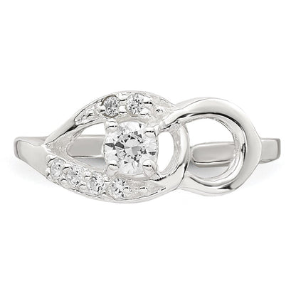 Sterlingsilber Poliert Zirkonia Fantasie Zehenring