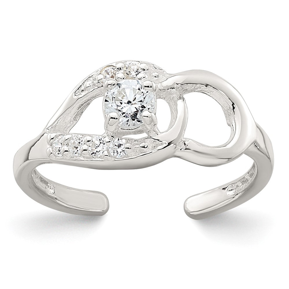 Sterlingsilber Poliert Zirkonia Fantasie Zehenring