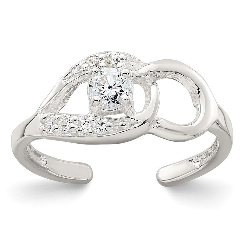 Sterlingsilber Poliert Zirkonia Fantasie Zehenring