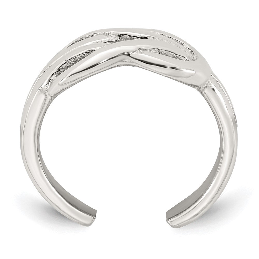 Sterlingsilber Poliert Knoten Unendlichkeit Verstellbar Zehenring