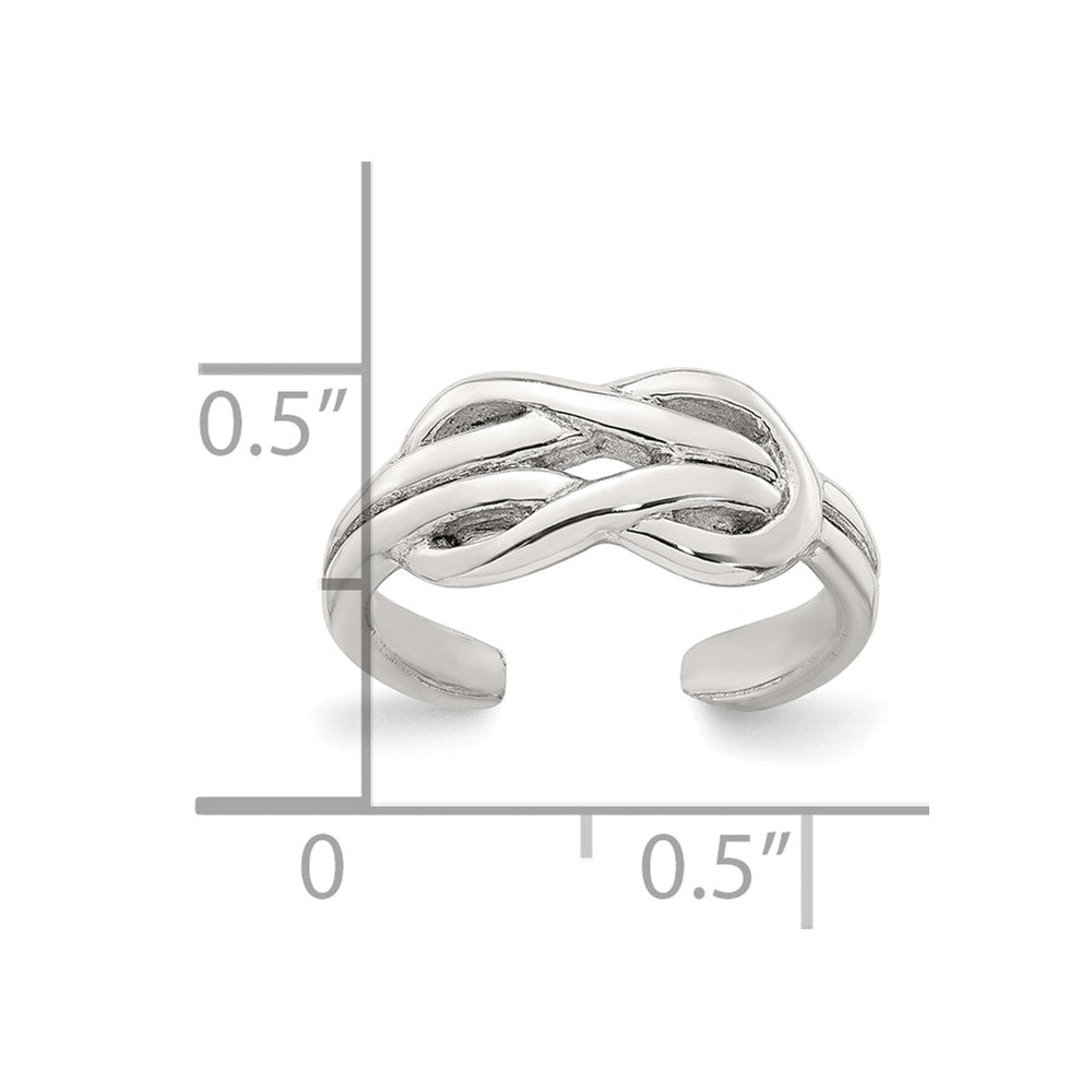 Sterlingsilber Poliert Knoten Unendlichkeit Verstellbar Zehenring