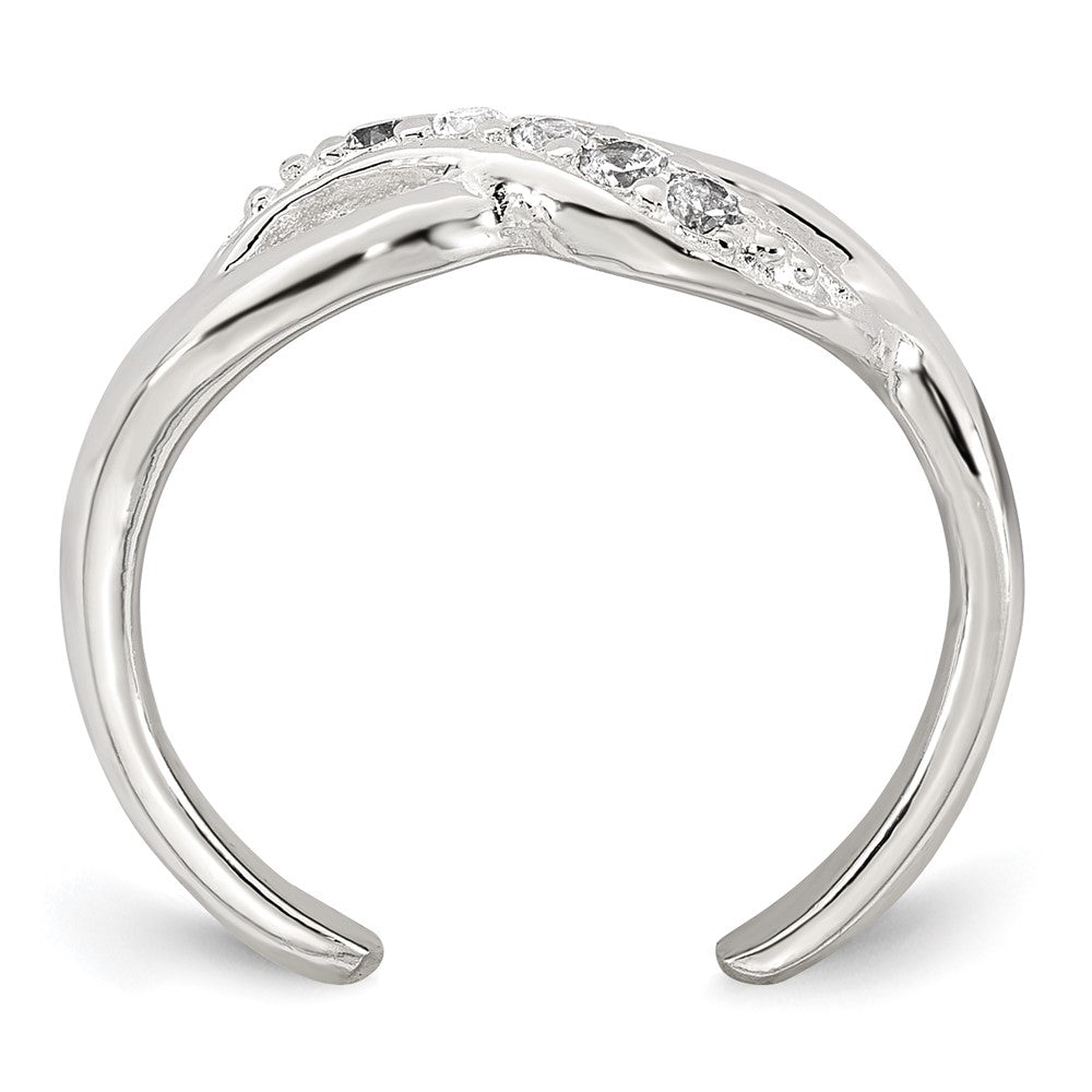 Sterlingsilber Poliert Zirkonia Unendlichkeit Verstellbar Zehenring