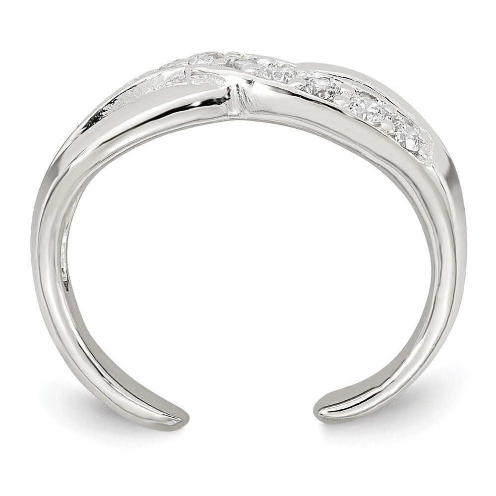 Sterlingsilber Poliert Zirkonia Unendlichkeit Verstellbar Zehenring