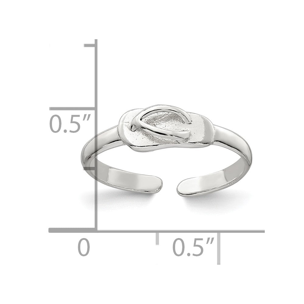 Sterlingsilber Poliert Flip Flop Zehenring