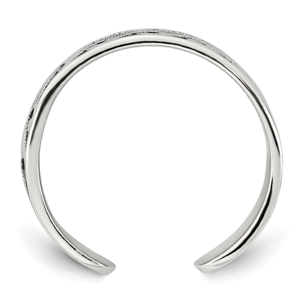 Sterlingsilber Poliert und Antikisiert Waves Zehenring