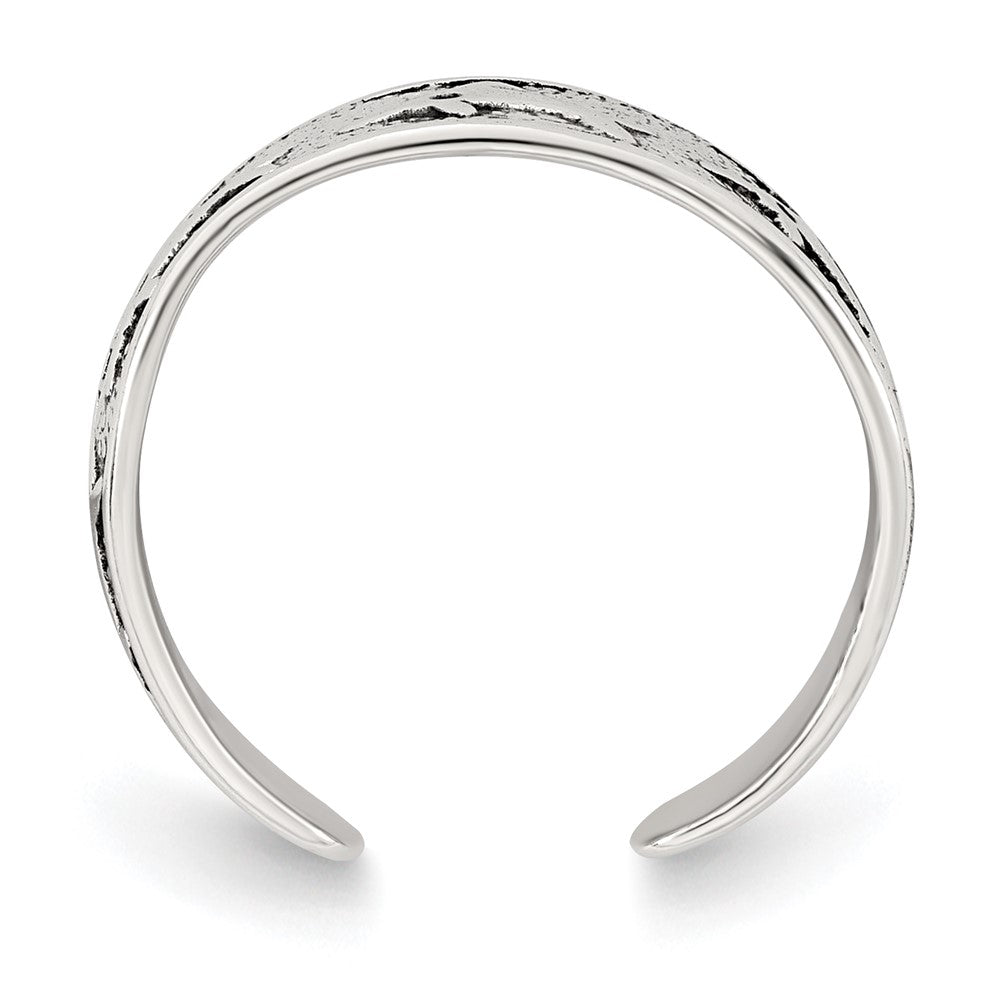 Sterlingsilber Poliert und Antikisiert Delfin Zehenring