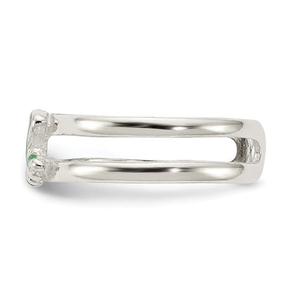 Sterlingsilber Grün Emailliert Frosch Zehenring