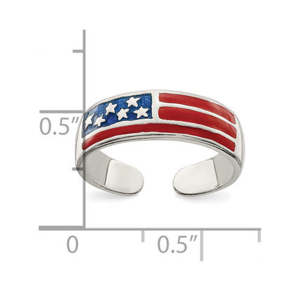 Sterlingsilber Emailliert Flag Zehenring