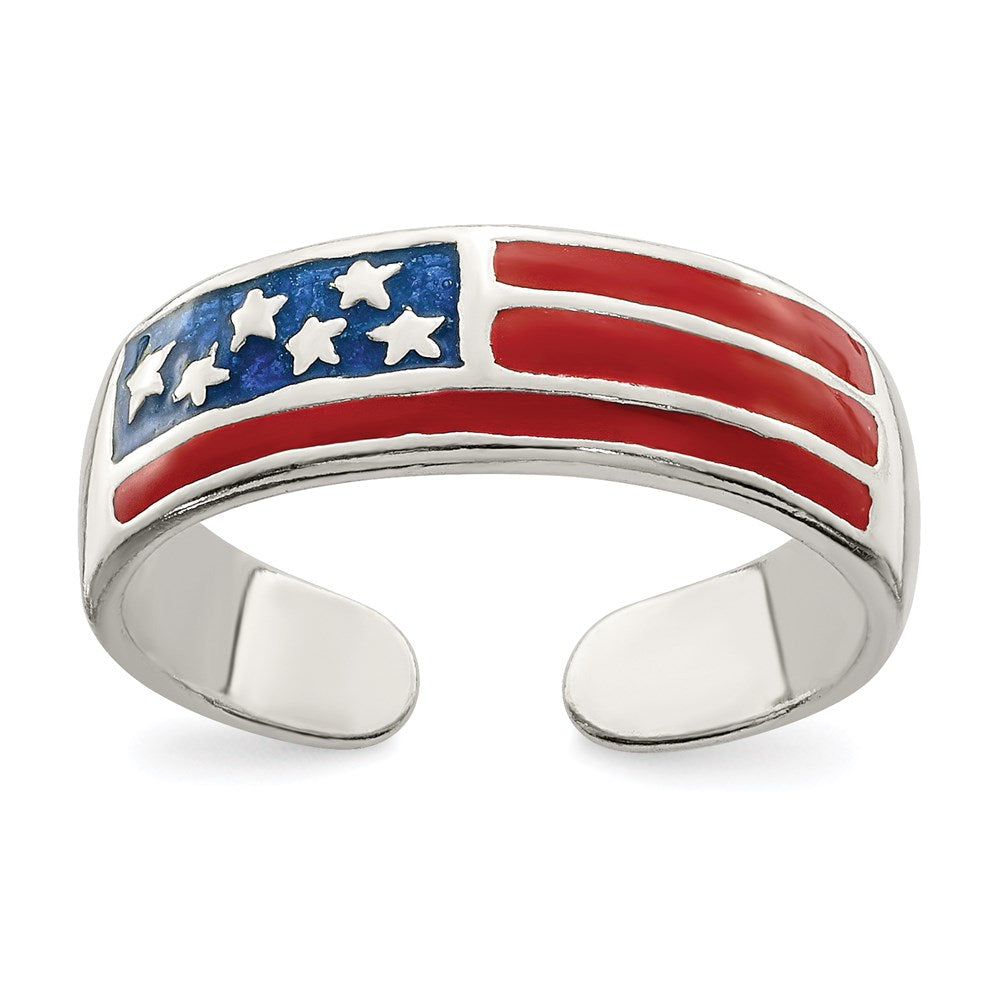 Sterlingsilber Emailliert Flag Zehenring