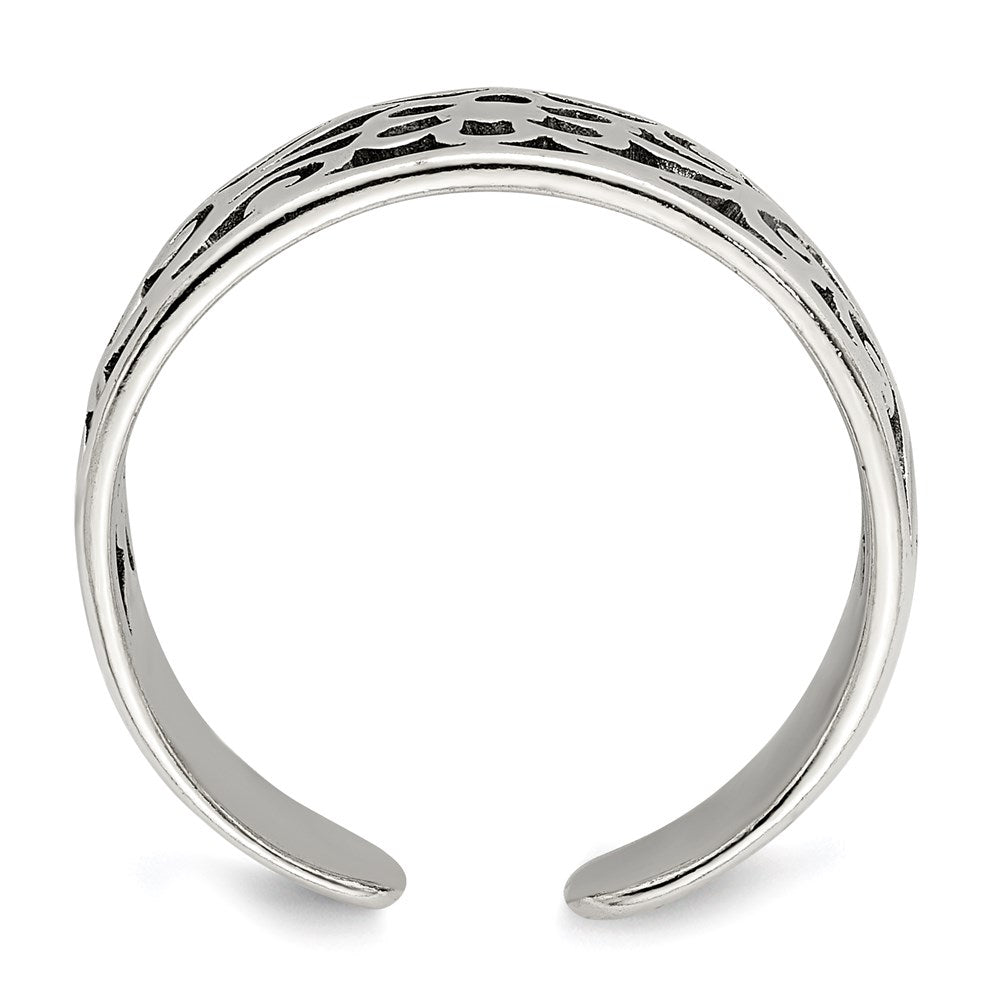 Sterlingsilber Antikisiert Blumen Zehenring