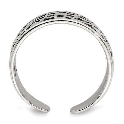 Sterlingsilber Antikisiert Blumen Zehenring