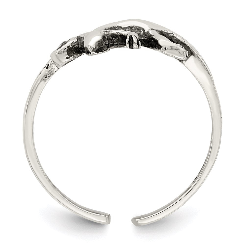 Sterlingsilber Antikisiert Lizard Zirkonia Zehenring