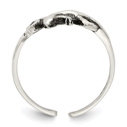 Sterlingsilber Antikisiert Lizard Zirkonia Zehenring