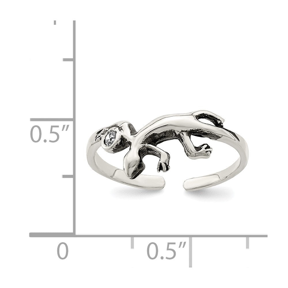 Sterlingsilber Antikisiert Lizard Zirkonia Zehenring