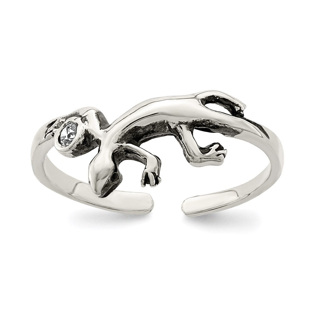 Sterlingsilber Antikisiert Lizard Zirkonia Zehenring