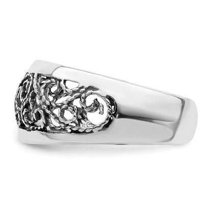 Sterlingsilber Antikisiert Blumen Zehenring